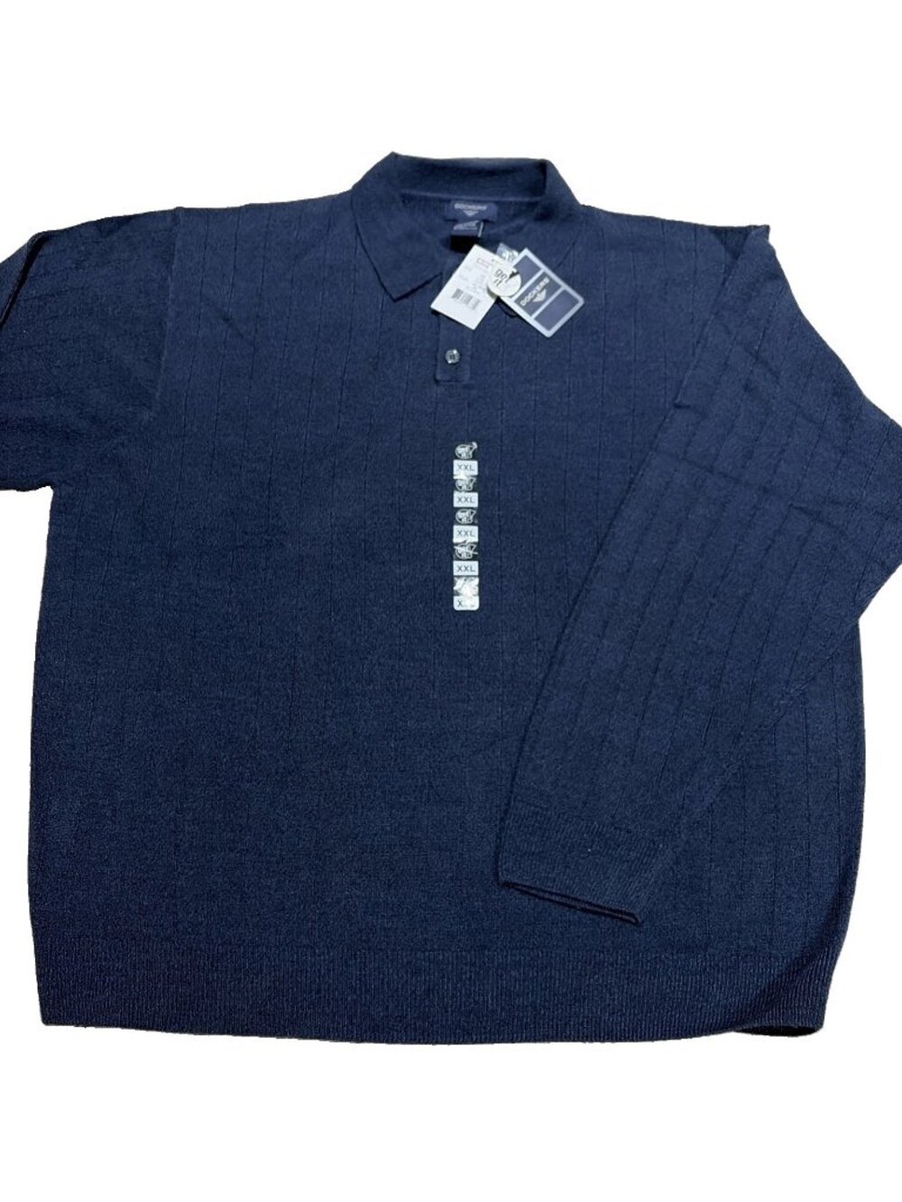 Vtg Y2K Dockers Mens Collared Polo Sweater Size XXL Navy Marled Soft Grandpa NWT